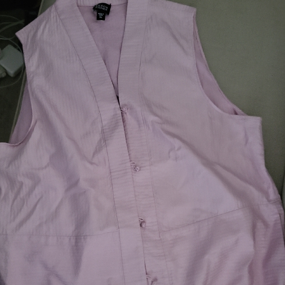 Eileen Fisher Soft Pink Quilted Vest
